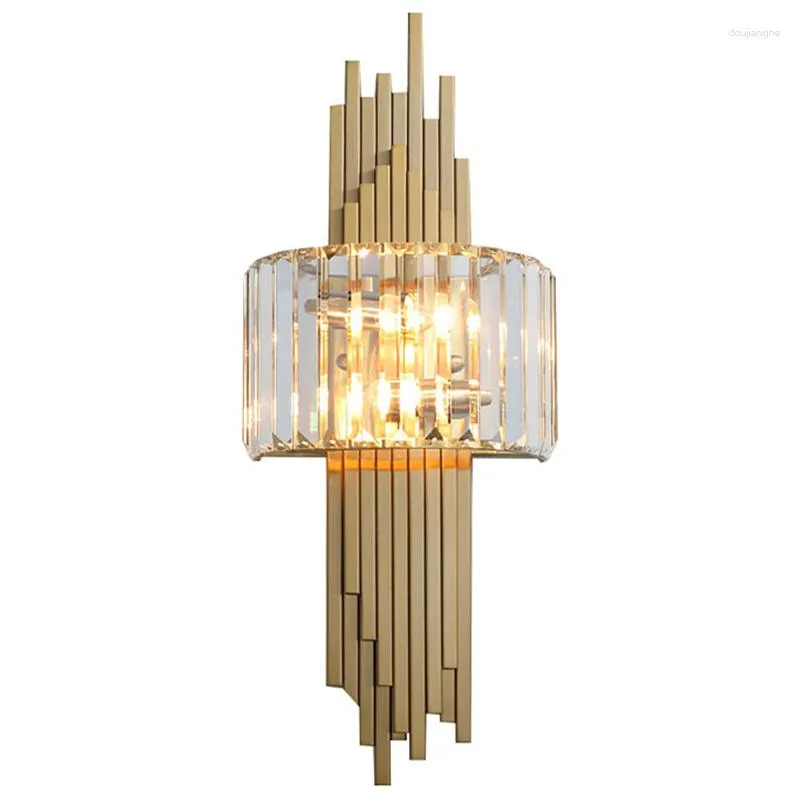 Wall Lamp Modern Luxury LED Minimalist Crystal Luminaires Foyer Bedroom Nordic Corridor Stairs Copper Mounted Light