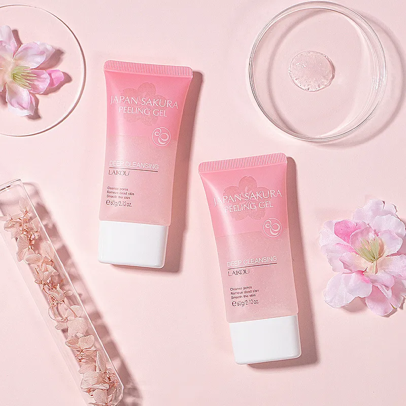 Laikou Giappone Sakura peeling Gel Deep Cleansing Pori Scrub facciale Rimuovi il paradiso per la cura della pelle idratante per la pelle 60G