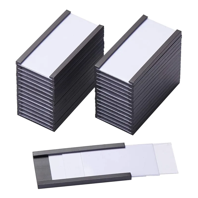 Overige detailhandelsbenodigdheden 50 stuks magnetische labelhouders met datakaart doorzichtige plastic beschermers voor metalen plank 1 x 2 inch y230901