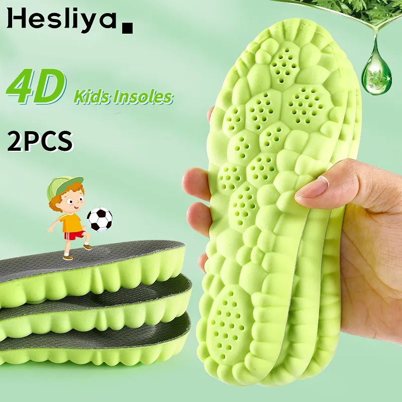 Schoenonderdelen Accessoires Hoge elastische Kinderen Insolie Adem voor sport Super Soft Soles Shock Absorptie Antiodor Kinderen Cushion 2PCS 230817