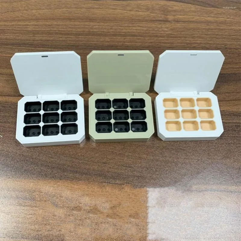 Storage Bottles Empty 9 3g Square Small Capacity Nail Art Cardient Box 9-cell Grid Solid Polish Rubber Plate Sub-packaging 6pcs