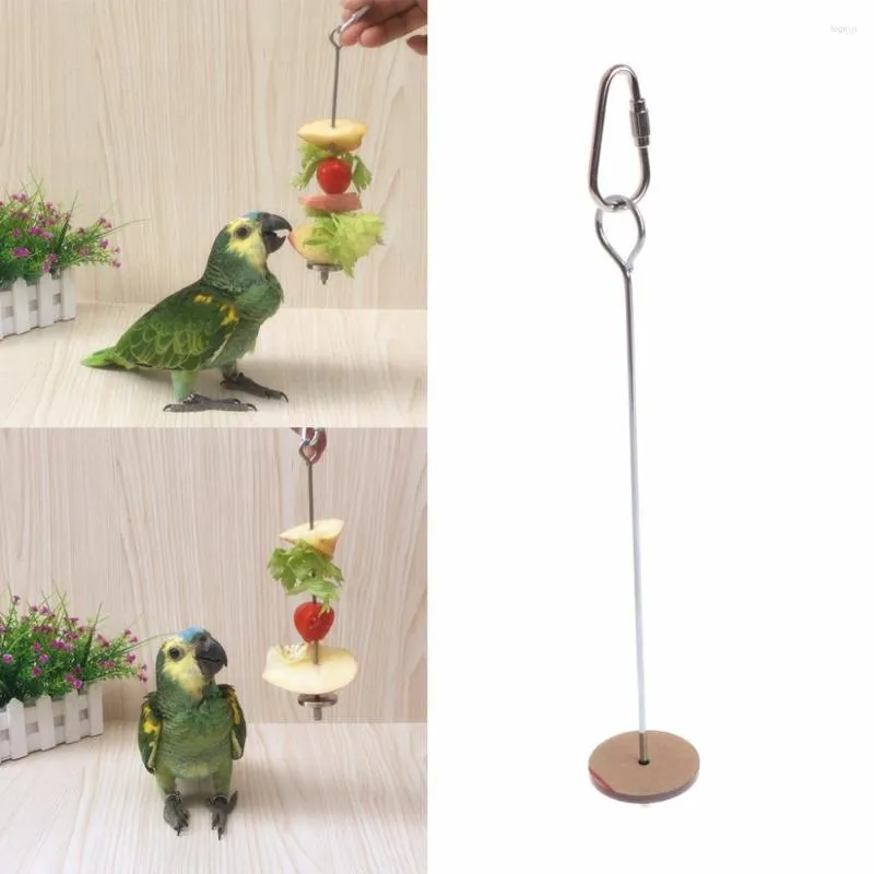 Andra fågelförsörjningar 1 st papegojor fåglar mathållare stöder små djur rostfritt stål frukt spjut stick spett matare 2 typer c42