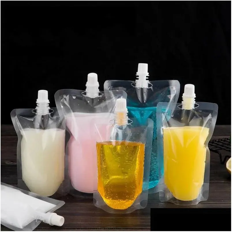 DHgate.com:Food Storage Containers: Clear Stand Up Drink Packaging Bags ...