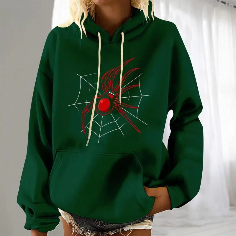 Abbigliamento da palestra Halloween Stampato Magli autunno/inverno Pullover sciolto di abbigliamento da donna grande donna Fall Fall Fall Full Zip Hoodie