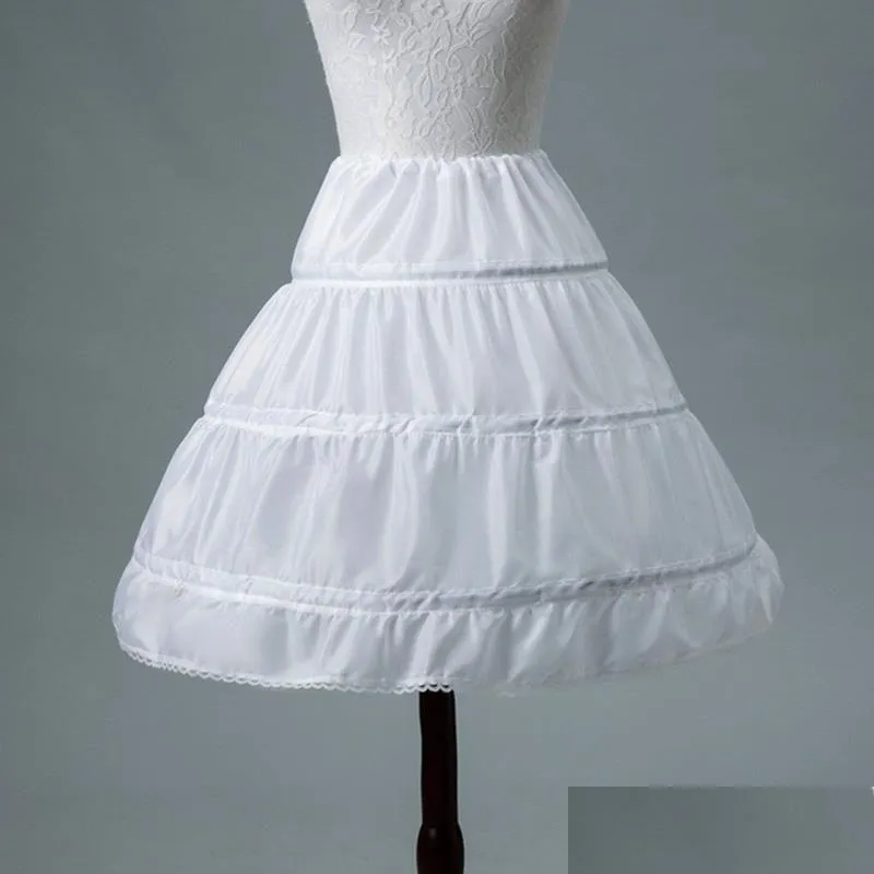 Flickors petticoats vita barn kort för blommaflickaklänning slits tillbehör flickor barn crinoline underskirt droppleveransparti till och med dhbmd