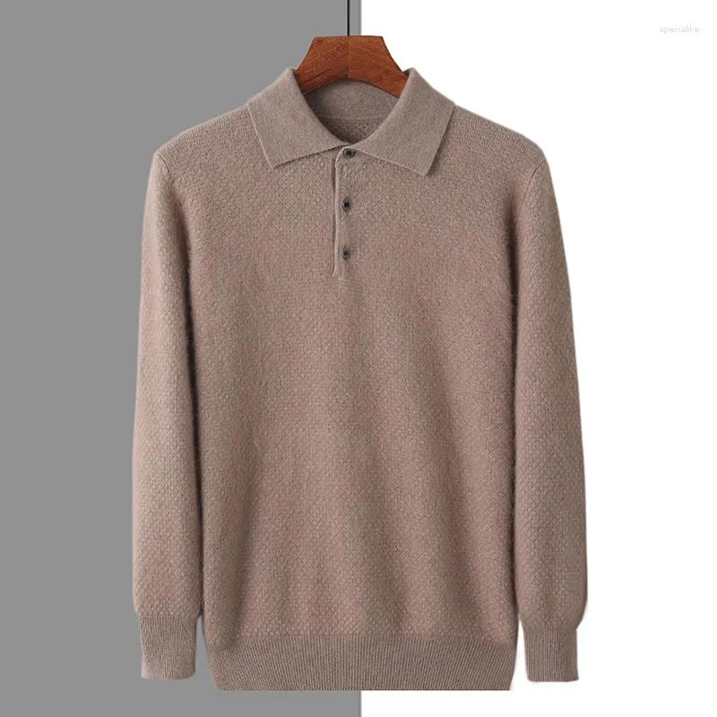 Camismos masculinos mvlyflrt 2023 Autumn/Winter Roupeling Mink Cashmere Knit