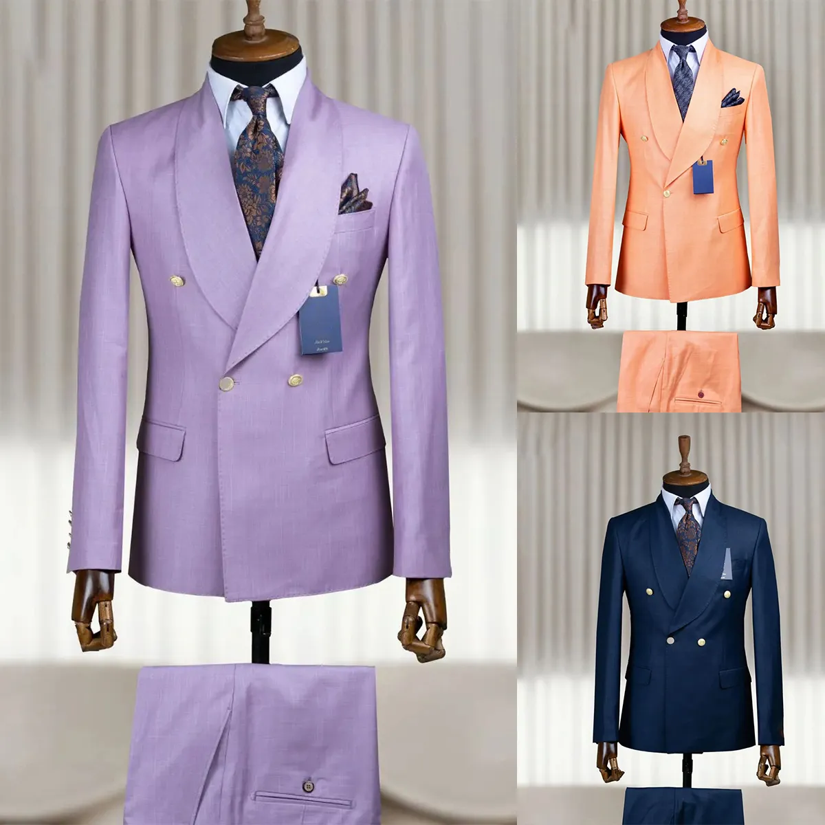 Fashion maschi maschile shawl spolio indossare per le feste di nozze affari slim fit smoking da 2 pezzi pantaloni personalizzati personalizzati