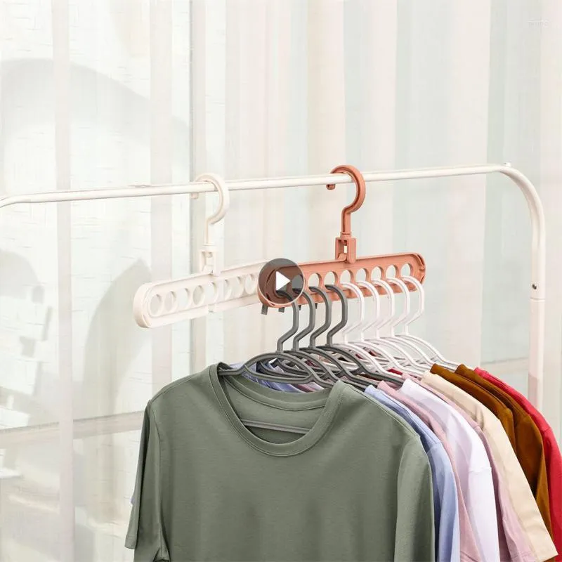 Hangers opslaggarderobe droogrek 9 gat roterende vouwen multifunctionele ruimtevaartbesparende huishoudelijke huisorganisatoren kleding