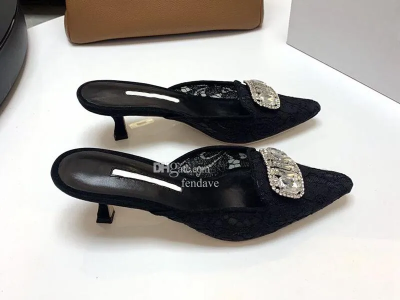 5A MB5728220 Slippers Manloblanik Mariamu Satin Jewel Jewel Buckle 7,5 см каблуки Slingback Sandal Mules Discount Desinger Shoes для женщин размером 34-41