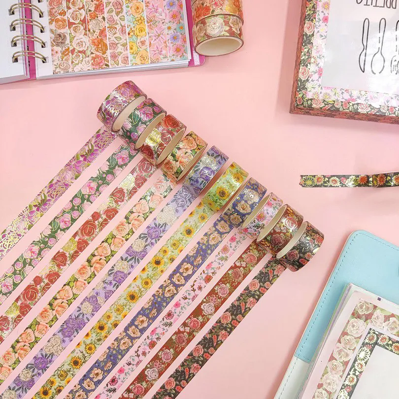 10 Roll Washi Tape Set - Vintage Floral Decorative Tapes For Journaling & Crafts