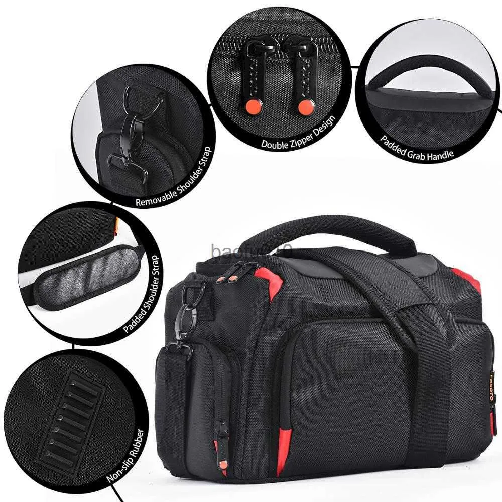 Camera Bag Accessories for Lens Canon Nikon Pouch Professional DSLR Camera Bag Waterproof Digital Camera axelväska Videokamera Fall HKD230817