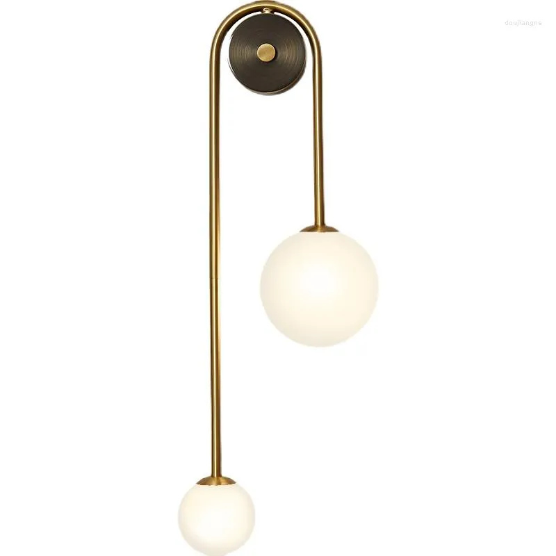 Wandlampe kreativer Kupferleuchten für Wohnzimmer Fashion Schlafzimmer Nachtei Gang Indoor Dekoration Glas G9 Lichter Ankunft Ankunft