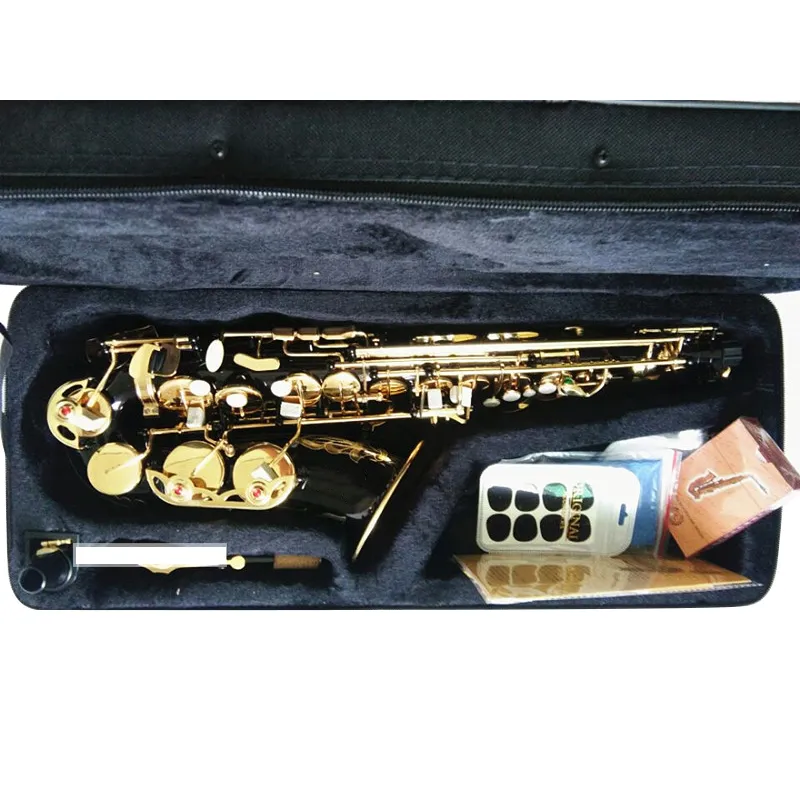 Super Action Series II Black Gold Alto Eb Tune Saxofone Sax plano com Reeds Case Bocalista Professional