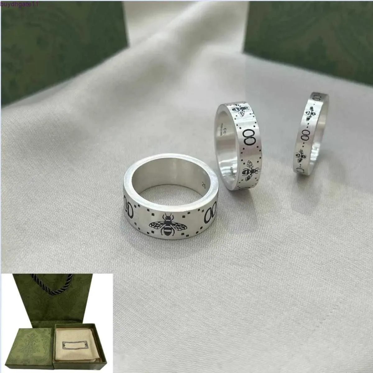 PPW8 Pierścień luksusowy projektant srebrny dla kobiet mężczyzn vintage stal nierdzewna Pszczoła miłośnicy biżuterii 4 mm 6 mm 9 mm szerokość