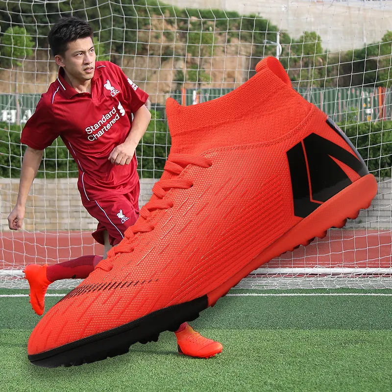 Dress Shoes Men Soccer Shoes Cleats Adult Ankle Anti-Slippery Futsal High-quality TFFG Grass Training Sport Football Boots Non-Slip Light 230816