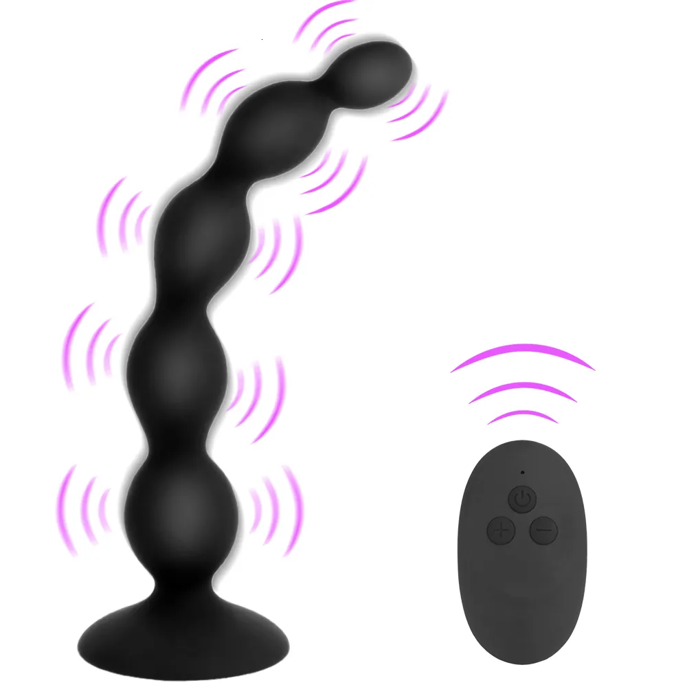 Toys IKOKY Anal Beads Butt Plug Vibrator Prostate Massage 10 Speed Dual Motor Remote Control Anus Stimulator S_voghion.com