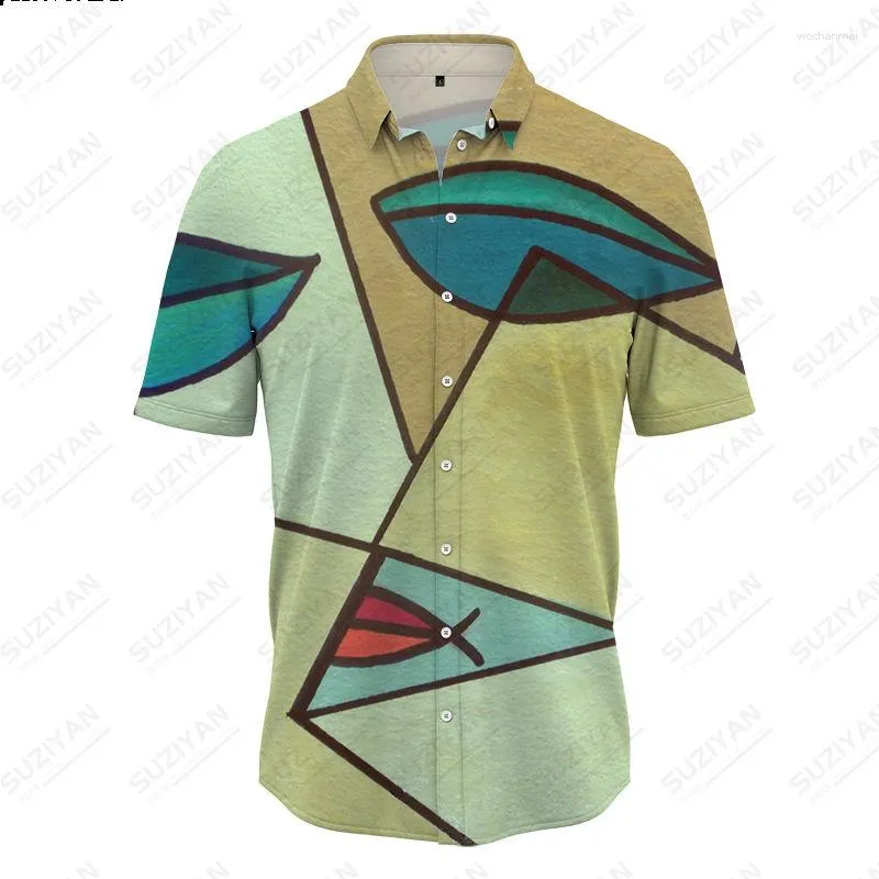 Camisas casuais masculinas 2023 Design Sense Pattern Pattern