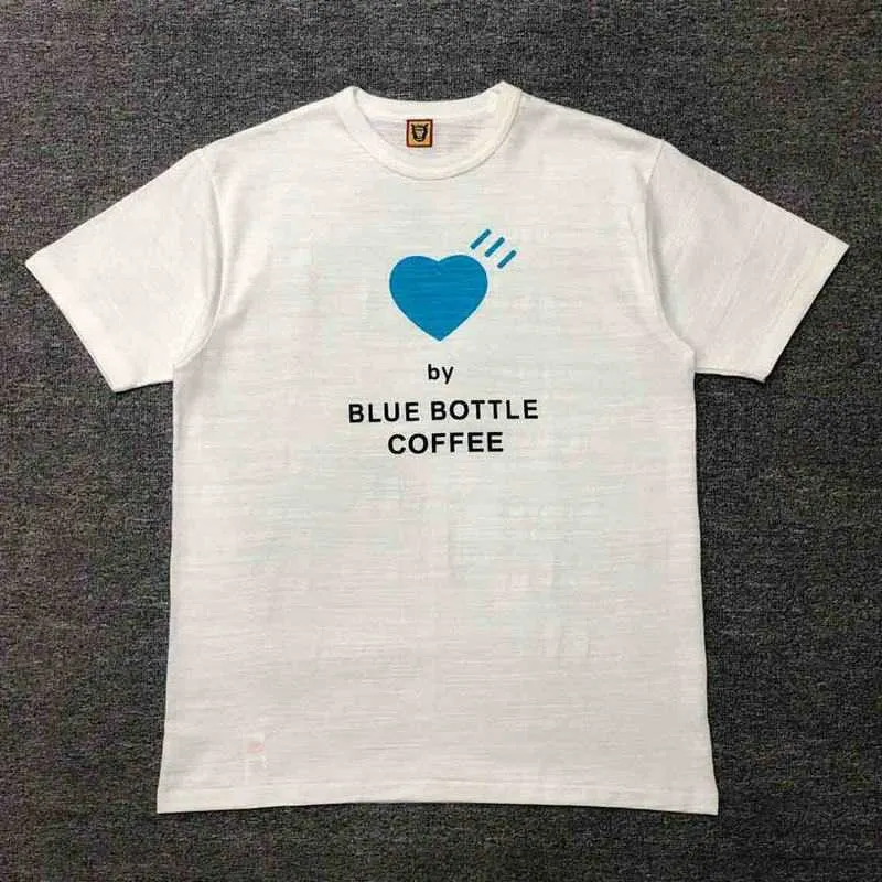 Męskie koszulki dobrej jakości Blue Heart Made Made T-shirt Mężczyźni 1 1 Człowiek Made Oversizes Women T Shirt Cotton Tee Mens Ubranie