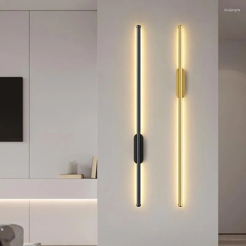 Vägglampa led strip lampor modern guld sconce vardagsrum dekor ljus för trappa korridor hem dekoration