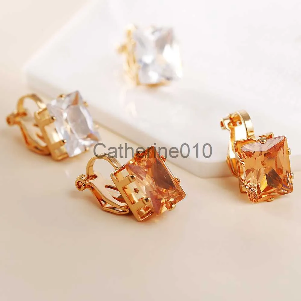 Charm JIOFREE Cubic Zirconia Clip Earrings for women Fashion Crystal Jewelry Earrings Female WeddParty Gift top quality J230817