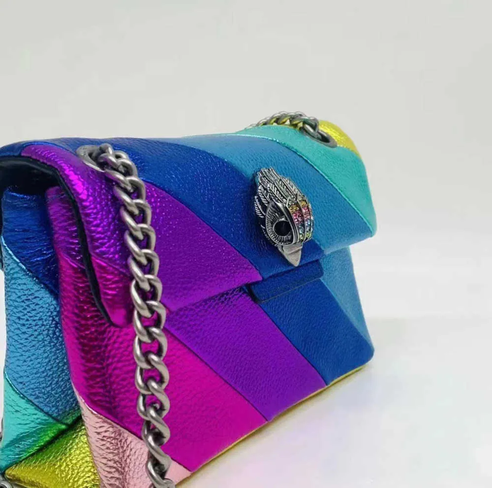 Kurt Geiger Shoulder Bags Designer Luxury Rainbow Eagle Chain Handbag Lady Slingbag Jointing Colorful Crossbody Purse Patchwork Clutch Nisch High Sense