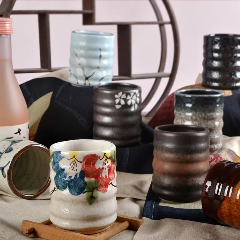 Крупки японские чашки керамические чайные чашки чашки вина и корейская суши -посуда наборы керамики домашние рестораны 230817