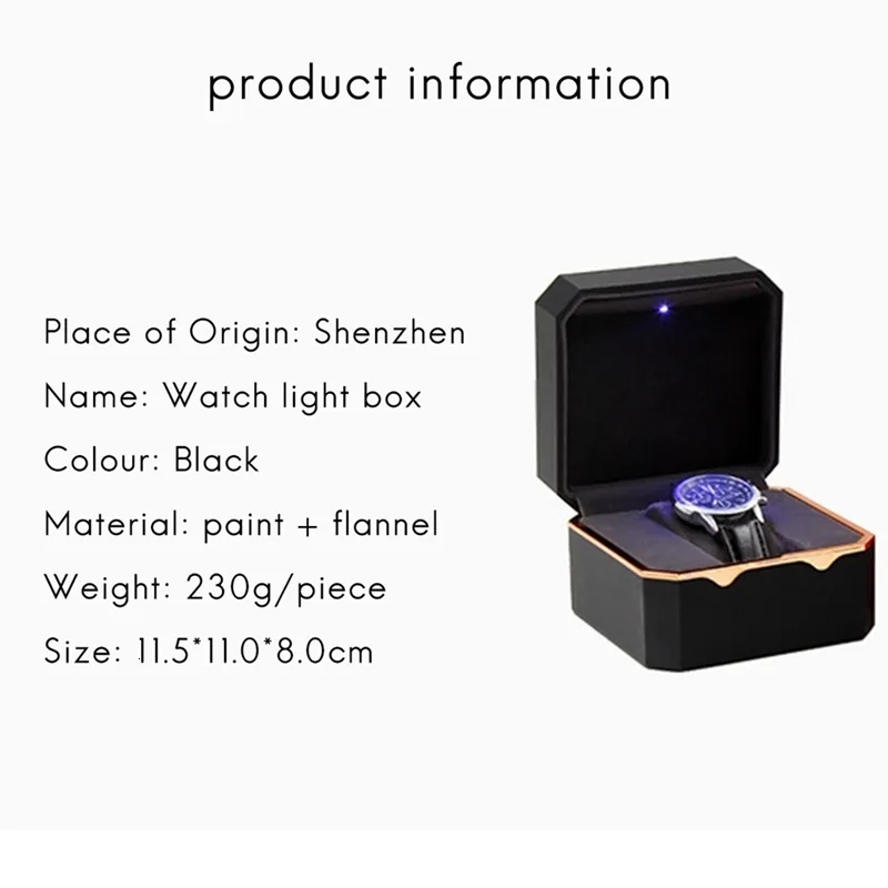 Jewelry Boxes Octagonal Gold Edge With Light Paint Storage Watch Box 230816_voghion.com