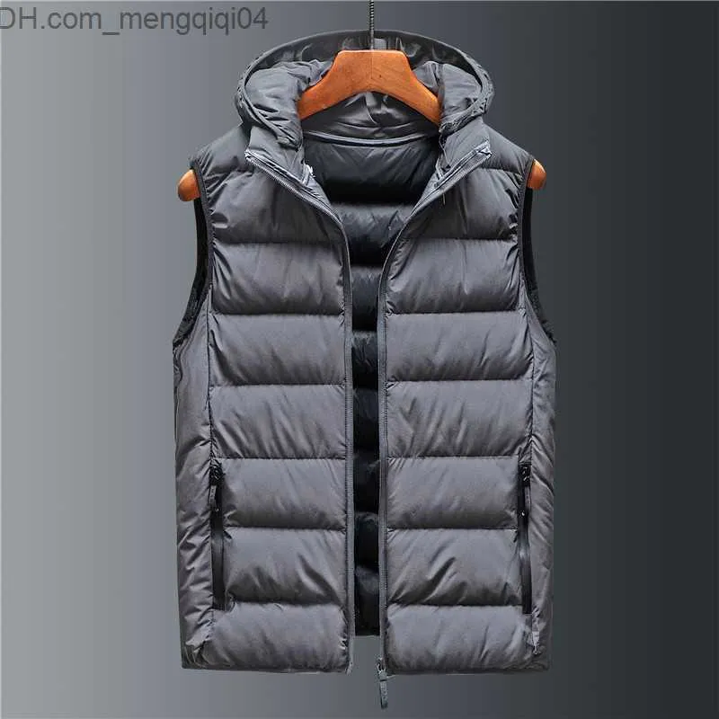 Brand Men's Vest Winter Sleeveless Jackets Down Vest Men Hooded