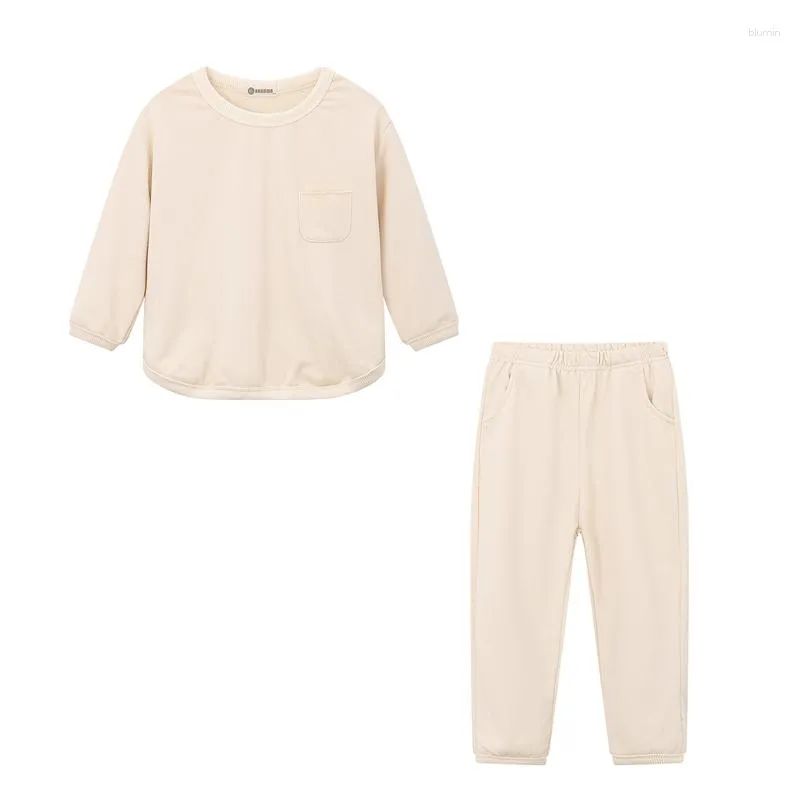 Clothing Sets Korean Style Children's Wear Boys' And Girls' Set Baby Two-piece Kids Loose Linen Cotton Casual Sweater 2-8y Autumn 2023