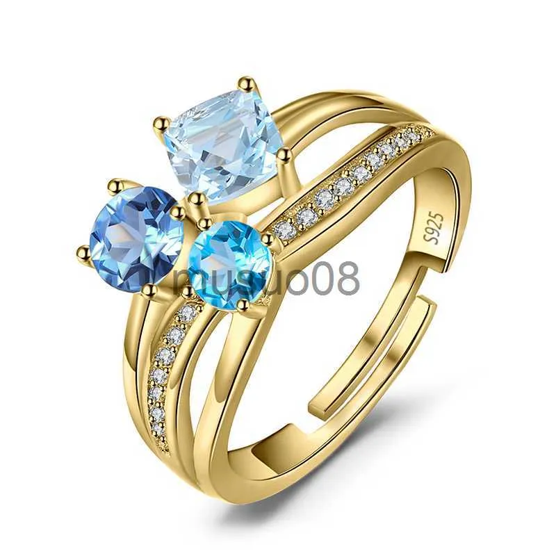 Pierścienie zespołowe Jewelrypalace Kolczyki z kamieniem szlachetnym Pierścień 925 SREBRING SREBROŚCI 14K Żółte różowe złoto Plated Women Jewlery J230817