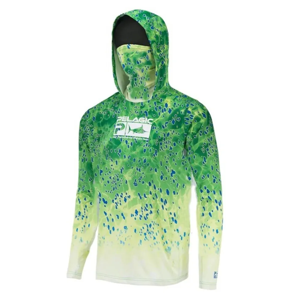 PELAGIC Fishing Hoodie Shirt Mens Long Sleeve Mountain Equipment