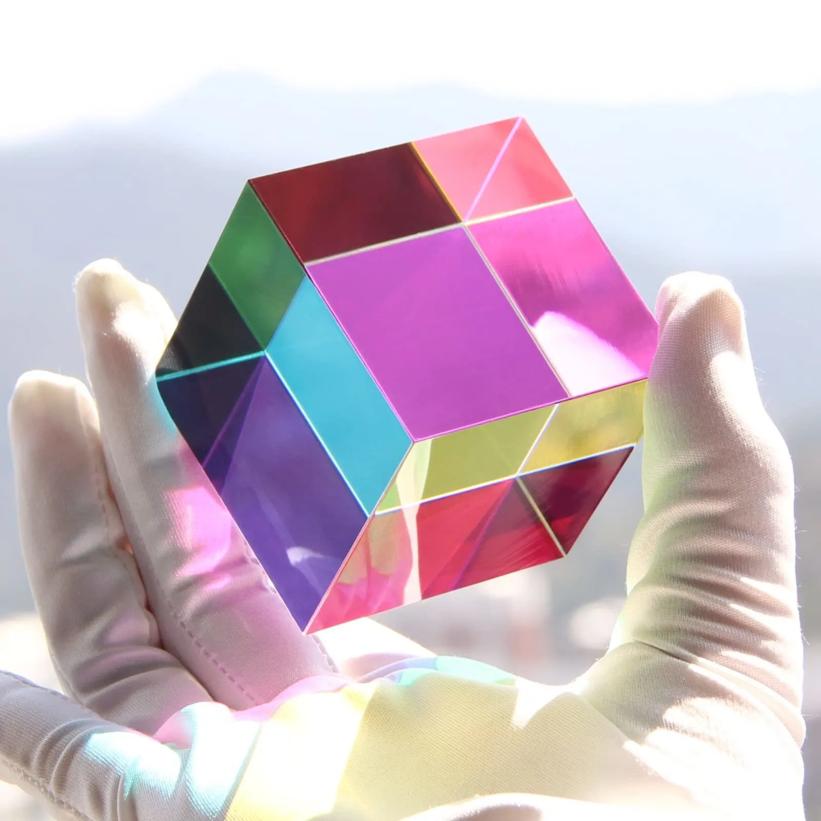 Prisms Color Cube Prism 30 50 60 40mm Crystal magic cmy cube 230816