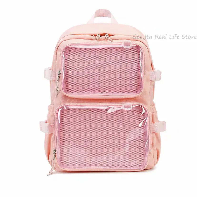 CNTDBU Zaino trasparente rosa fucsia da 16 pollici in PVC