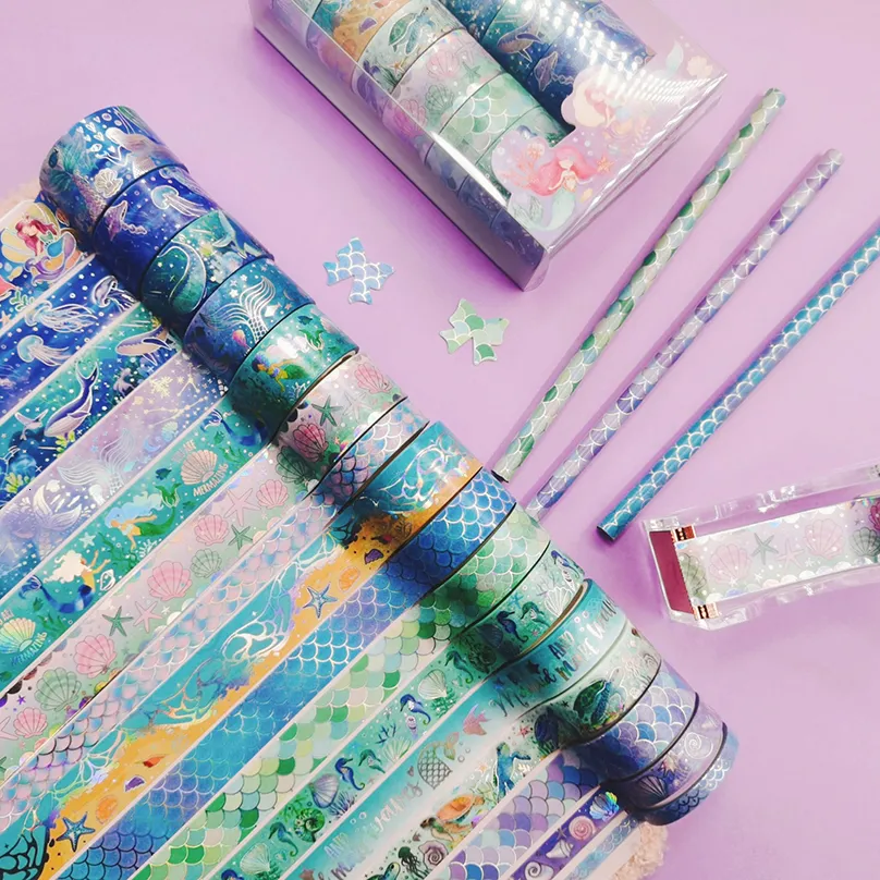 2 Rotoli Nastro Adesivo Washi Argento, Lamina Metallica, 45mm, Per Decorazioni, Confezioni Regalo E Scrapbooking