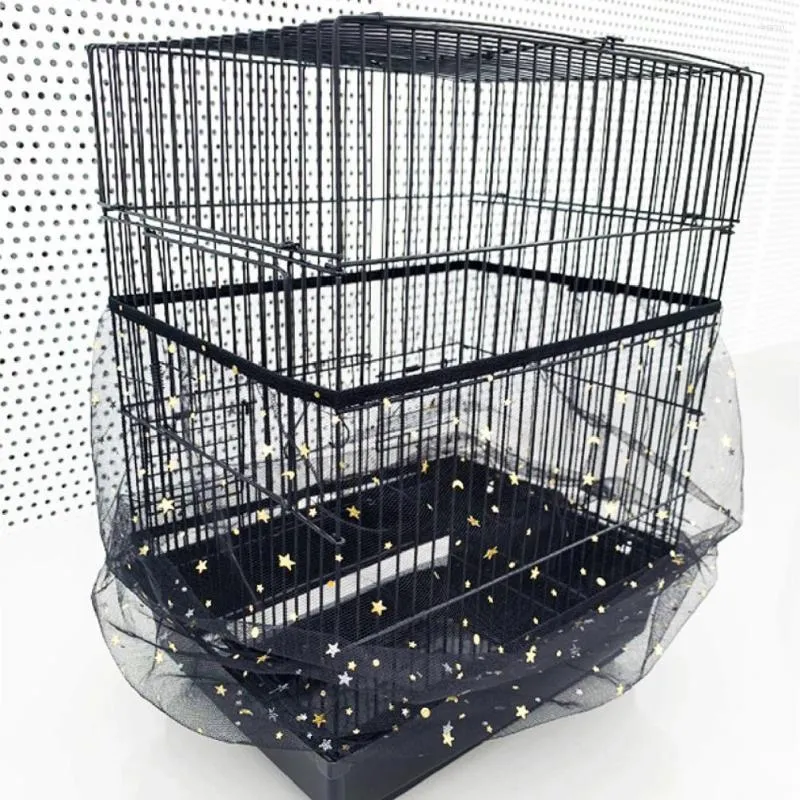 Autres fournitures pour oiseaux Couverture de cage Maille réglable douce pour une ventilation facile Jupe de protection idéale pour perroquet Lavable en machine