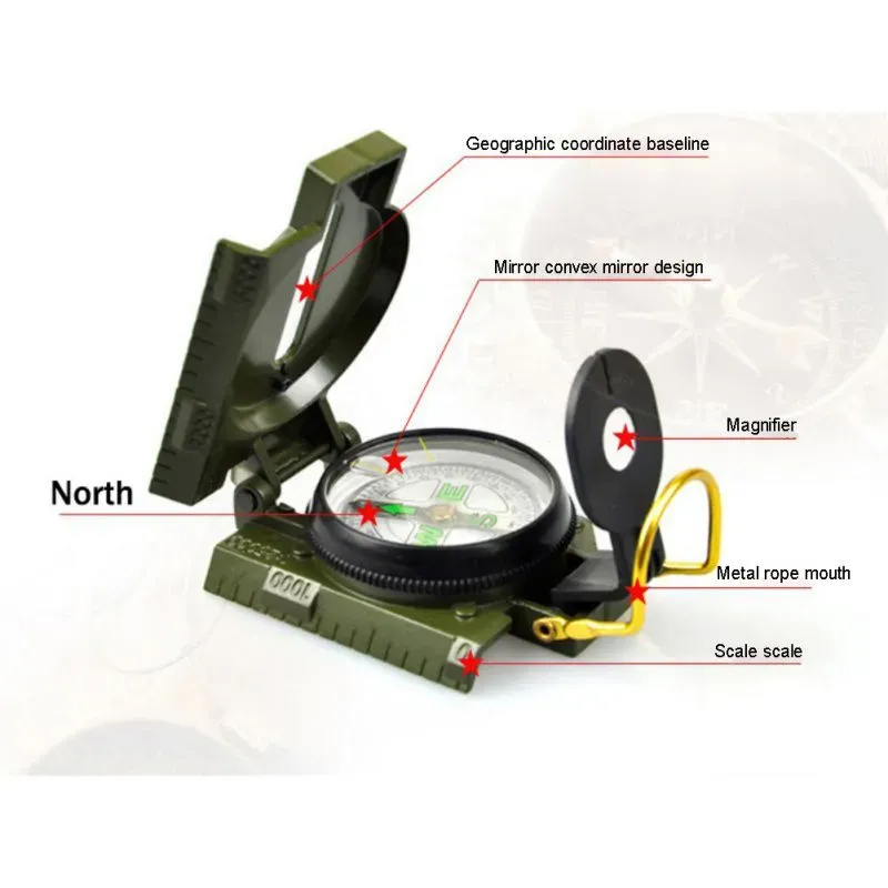 Outdoor Camping Equipment Multi Tool Portable Folding Compasses Military Climbing Metal Compasses tourism Survival Tool Pro