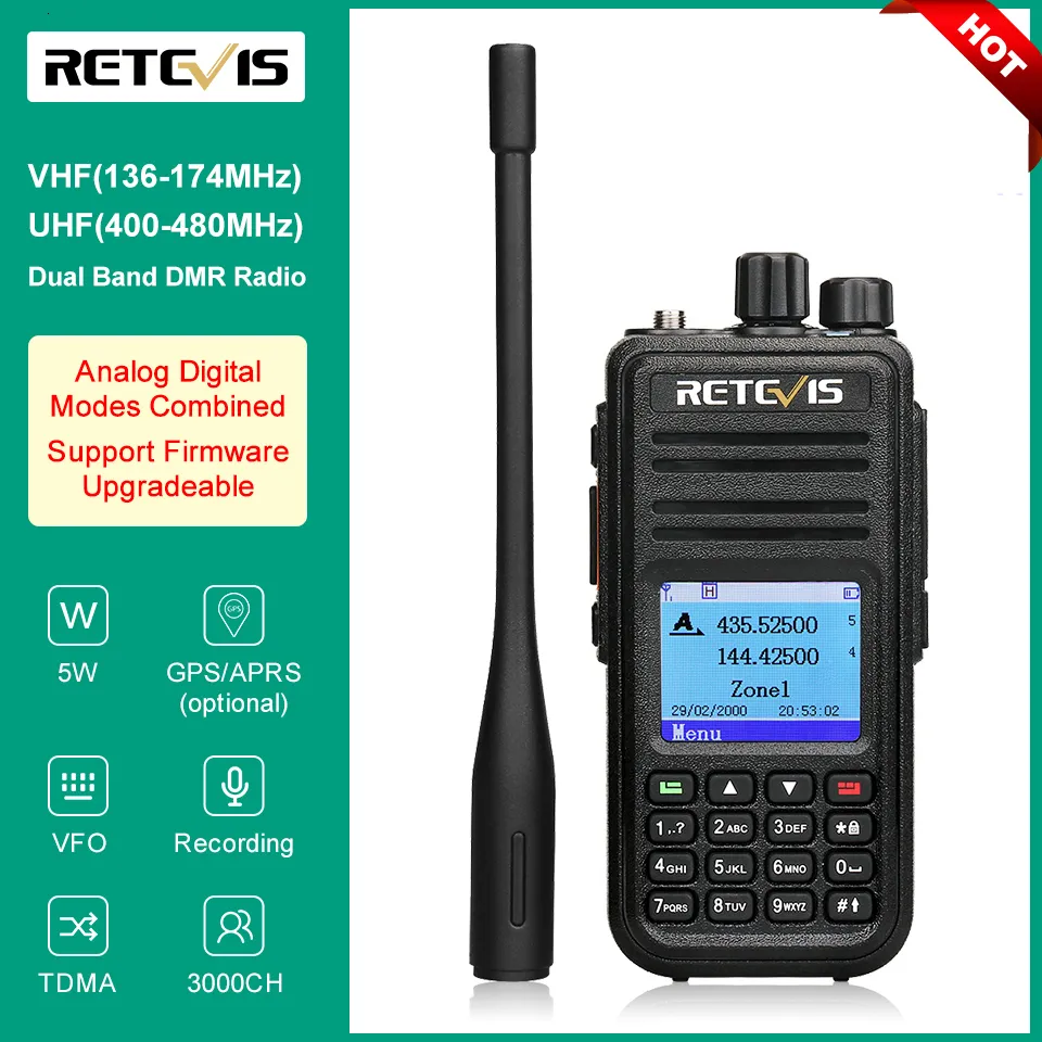 Retevis RT3S Walkie Talkie Digitale, DMR Dual Band Radioamatore - Foto 5