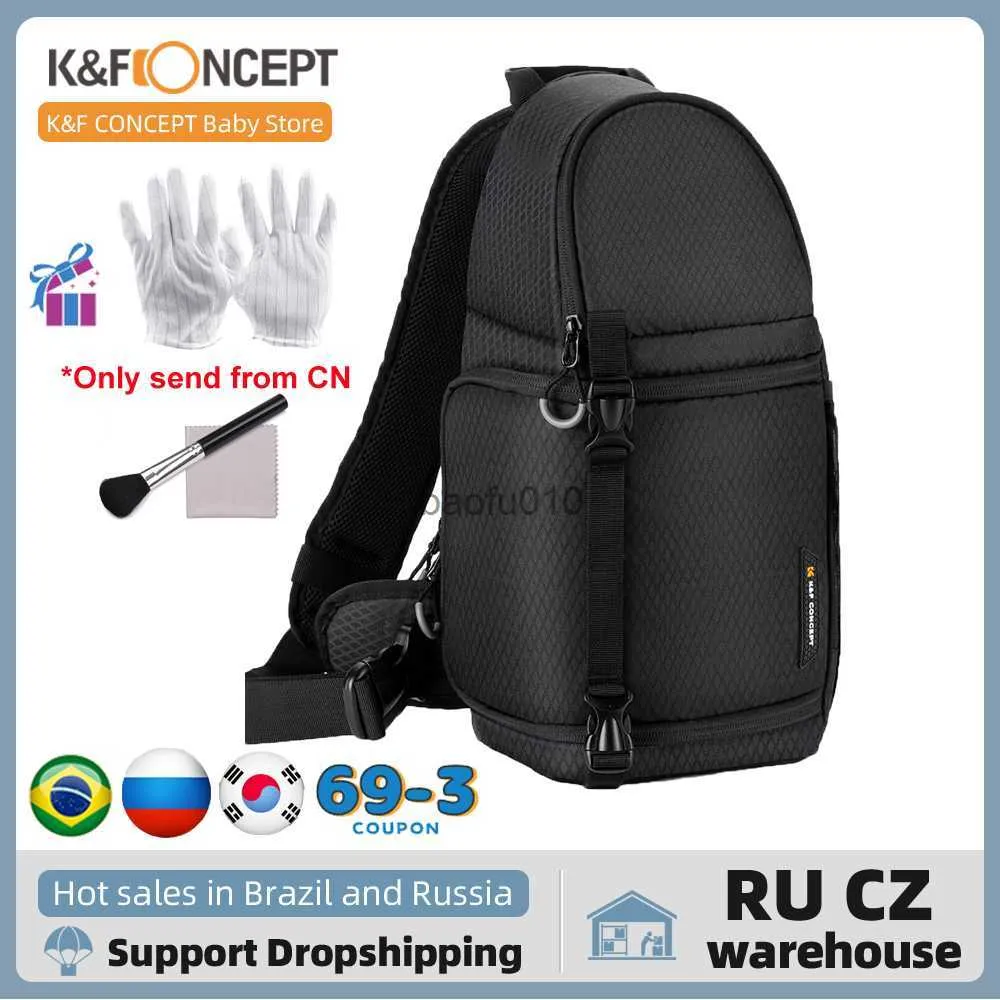 Camera bag accessories K F CONCEPT Camera Sling Bag for DSLR/SLR/Mirrorless Camera Case Shockproof Camera Bag 10L Messenger Bag with Removable Dividers HKD230817