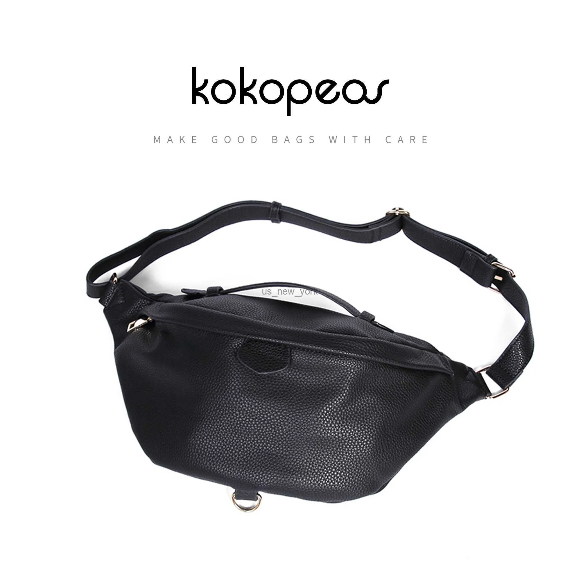 Hobo KOKOPEAS Designer Luxury Sling Chest Bags for women 2023 High Quality Vegant Leather Fanny Pack Fashion Hobo Crossbody Purse HKD230817