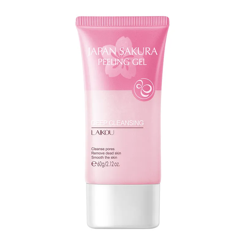 Laikou Japan Sakura Peeling Gel Ta bort Blackhead Acne Treating Cleansing Pors Gentle Smooth Exfoliator Cream Face Hud Cree Cream