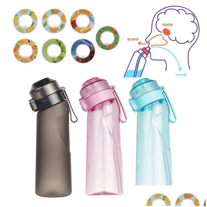  Flavor Air Water Bottle, Air Water Bottle with 7 Flavor Pods,  750ML Air Drinking Water Bottle Starter Set with Flavour Capsules,0% Sugar  Water Cup BPA Free, Suitable for Outdoor Sport (Blue) 