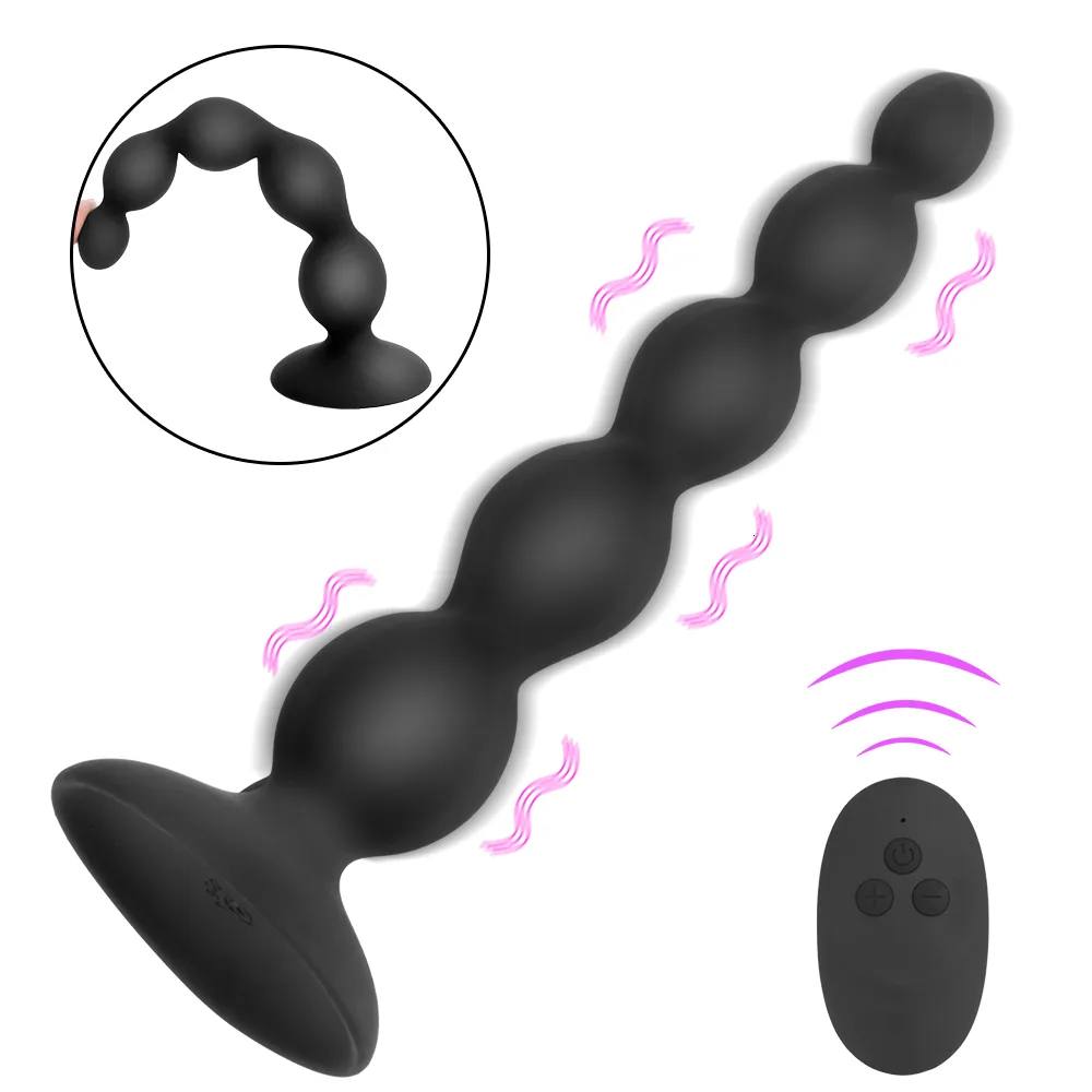 Toys IKOKY Anal Beads Butt Plug Vibrator Prostate Massage 10 Speed Dual Motor Remote Control Anus Stimulator S_voghion.com