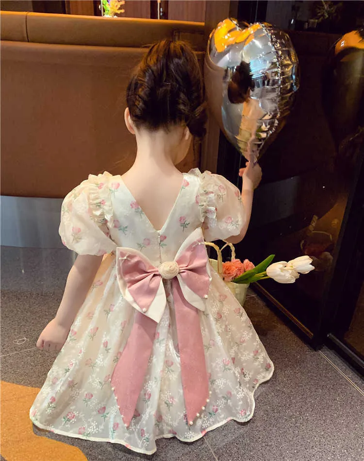 Robes de fille filles été bébé vêtements papillon robe de gaze blanche enfants bébé princesse robe amère jupe amère