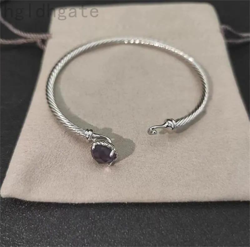 Femme câble bracelet perle cristal bracelets de créateurs pour dames plaqué argent créatif torsadé bijoux femme bracelet manchette hommes Saint Valentin présent ZB026 E23