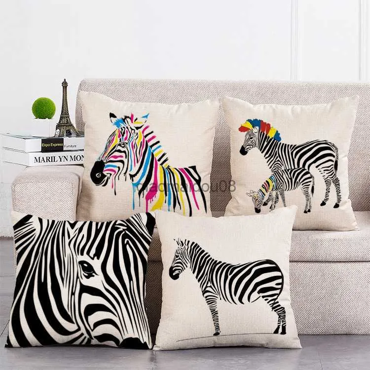 Écouteur d'oreiller Black Zebra Case arc-en-ciel Zebra Coton Coton DÉCOR DE LIEU SOFFAT DÉCORT