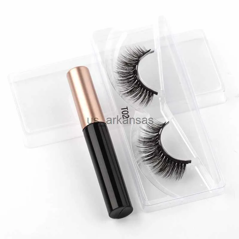 Falska ögonfransar Magnetiska 3D -minkögonfransar Vattentäta varaktiga magnetiska eyeliner Magnet Mink Eyelashes Eyelash Extension Makeup False Eyelashes HKD230817