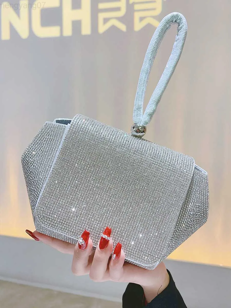 Evening Bags Evening Bag For Women With Small Purse Crossbody Women s Fashion Dinner Handbag Dress Clutch Sparkling Luxury Silver Bag L230817