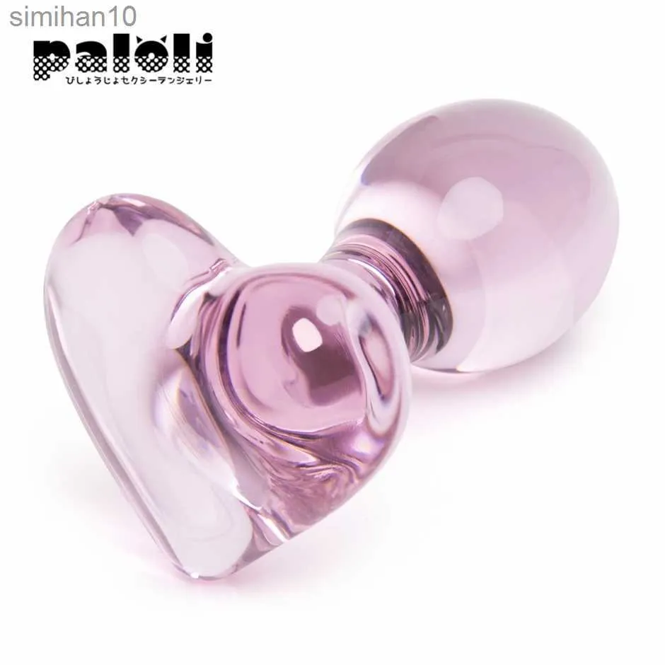 Toys anali Sex Toy Heart Crystal Glass Tappo di testa anale Plugs Prodotti per adulti Protatato Pink Massager Masturbazione Anal Masturbation Toys for Men Women New HKD230816