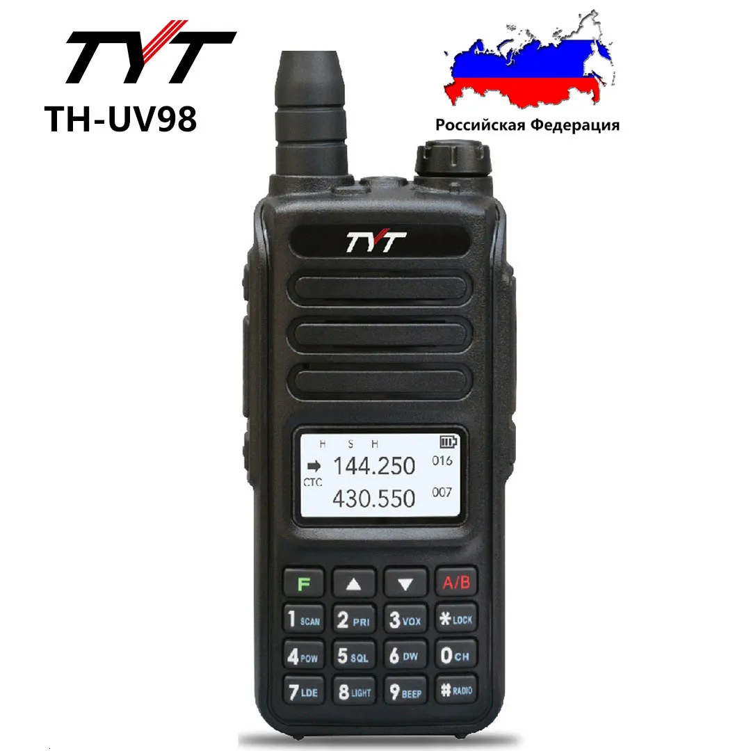 Walkie Talkie Tyt Th UV98 10ワット3200MAHデュアルバンド136 174MHz 400 480MHz双方向ラジオ230816