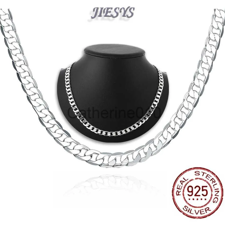 Hangende kettingen Charms 8mm klassieke geometrie ketting 925 gestempelde zilveren ketting voor mannen vrouwen sieraden set mode feest Christma geschenken j230817